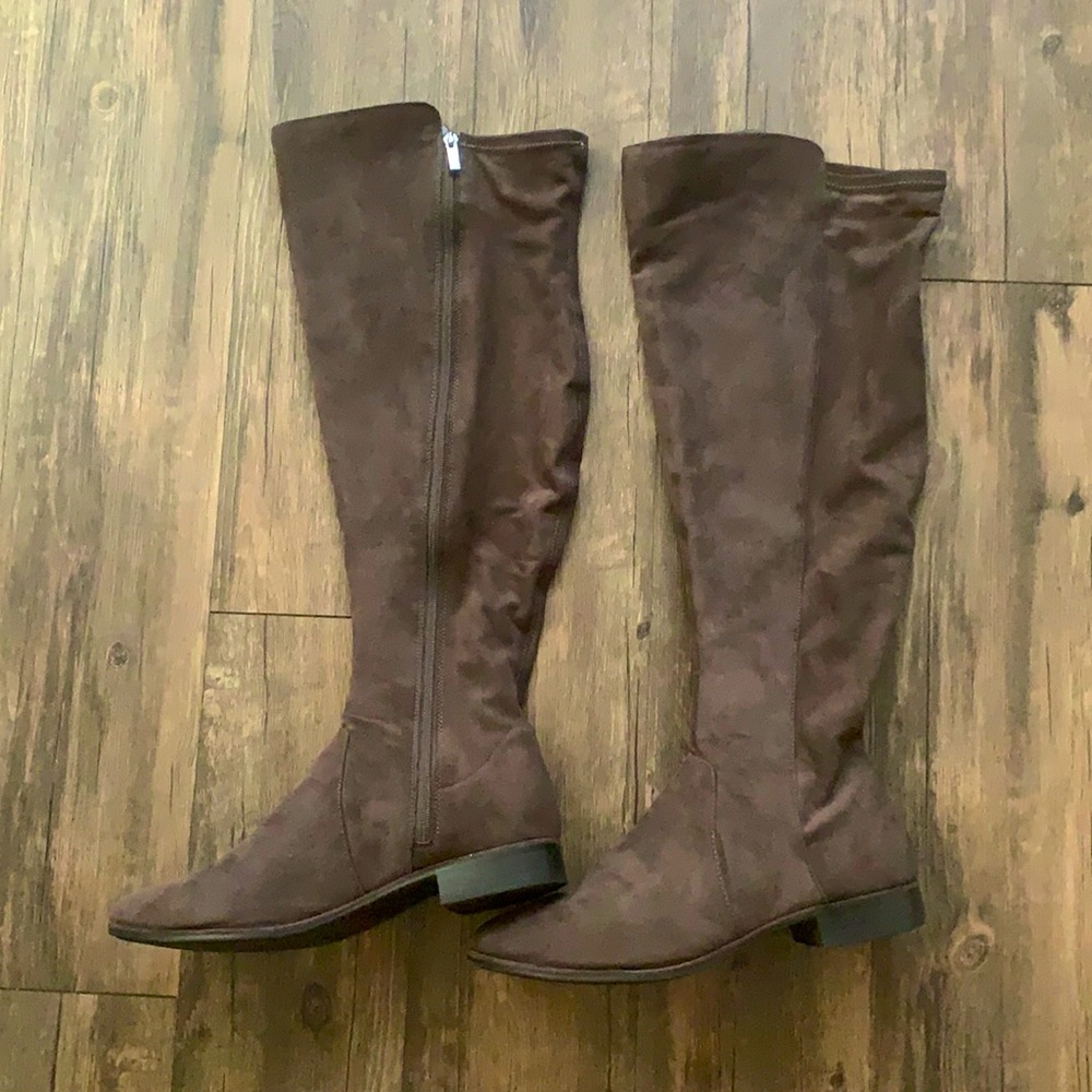 Chocolate Brown Plus Size Knee High Boots